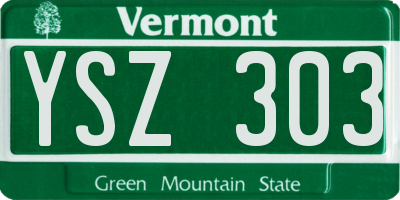 VT license plate YSZ303