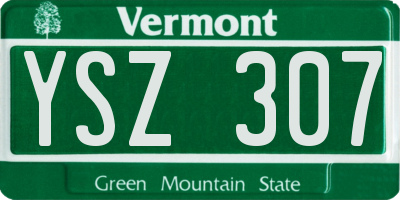 VT license plate YSZ307