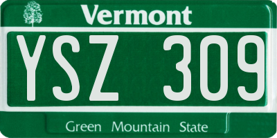VT license plate YSZ309