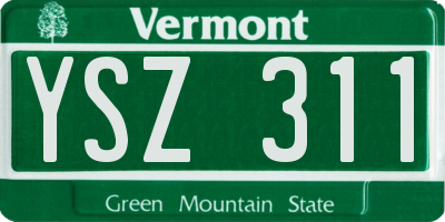 VT license plate YSZ311