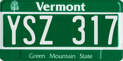 VT license plate YSZ317