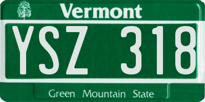 VT license plate YSZ318
