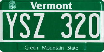 VT license plate YSZ320