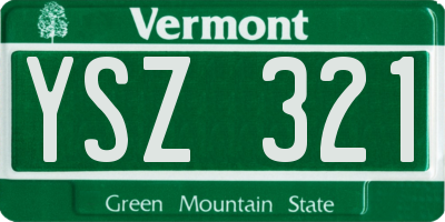 VT license plate YSZ321