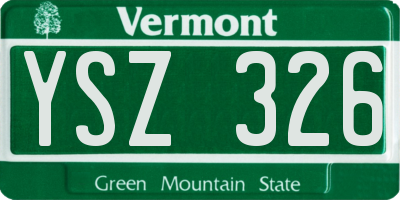 VT license plate YSZ326