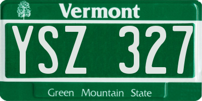VT license plate YSZ327