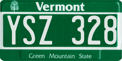 VT license plate YSZ328