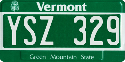 VT license plate YSZ329