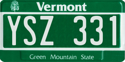 VT license plate YSZ331