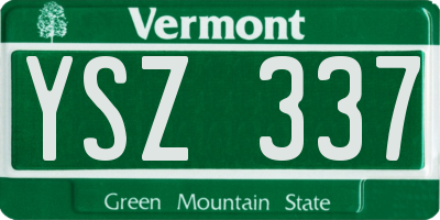 VT license plate YSZ337