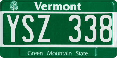 VT license plate YSZ338