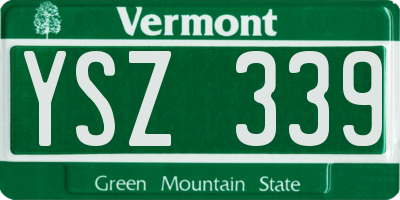 VT license plate YSZ339