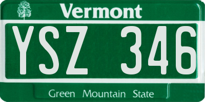 VT license plate YSZ346
