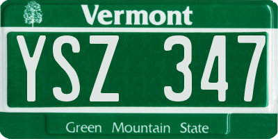 VT license plate YSZ347
