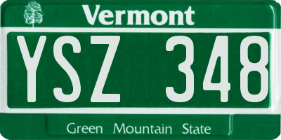 VT license plate YSZ348