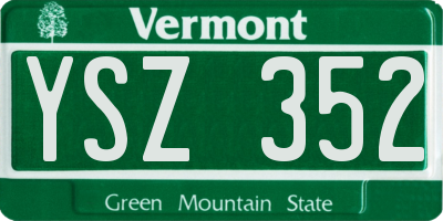 VT license plate YSZ352