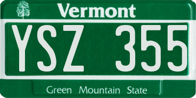 VT license plate YSZ355