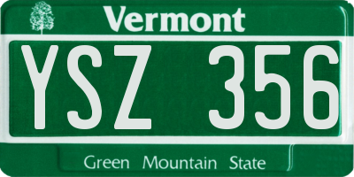 VT license plate YSZ356