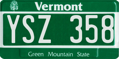 VT license plate YSZ358