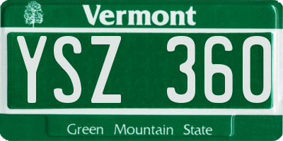 VT license plate YSZ360