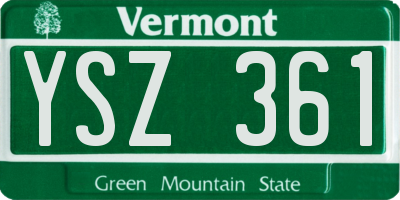 VT license plate YSZ361