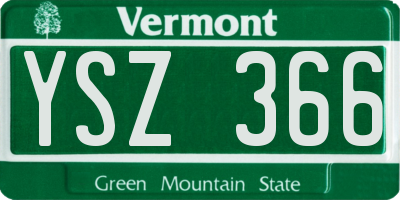 VT license plate YSZ366
