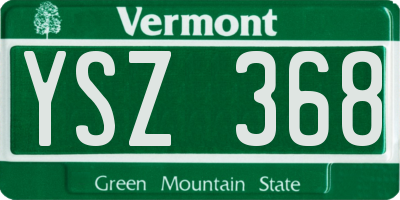 VT license plate YSZ368