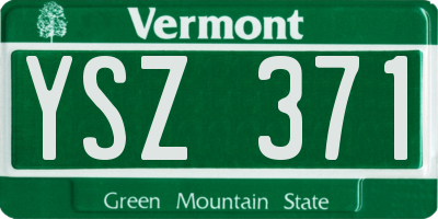 VT license plate YSZ371
