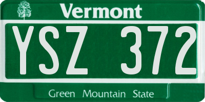 VT license plate YSZ372