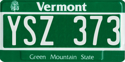 VT license plate YSZ373