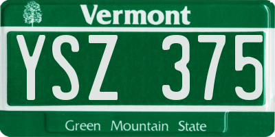 VT license plate YSZ375