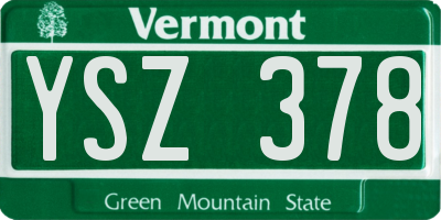 VT license plate YSZ378