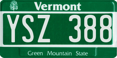 VT license plate YSZ388