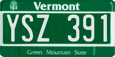 VT license plate YSZ391