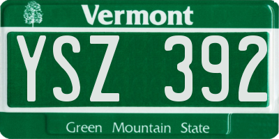 VT license plate YSZ392