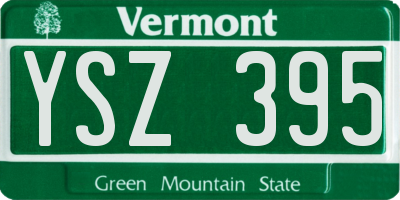 VT license plate YSZ395