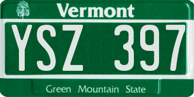 VT license plate YSZ397