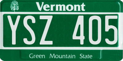VT license plate YSZ405