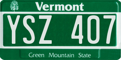 VT license plate YSZ407