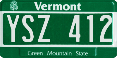 VT license plate YSZ412