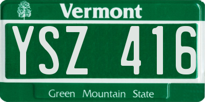 VT license plate YSZ416