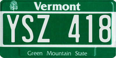 VT license plate YSZ418
