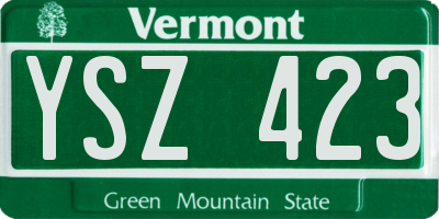 VT license plate YSZ423