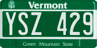 VT license plate YSZ429