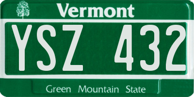 VT license plate YSZ432