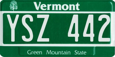 VT license plate YSZ442