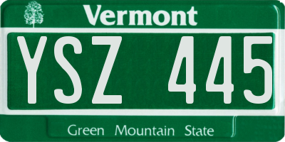 VT license plate YSZ445