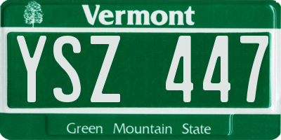 VT license plate YSZ447