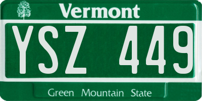 VT license plate YSZ449