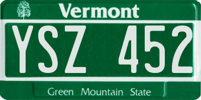 VT license plate YSZ452